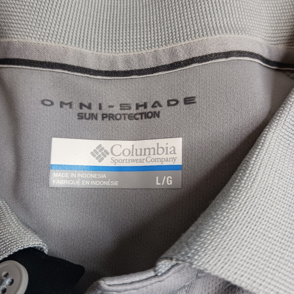 Columbia Omni shade sun protection Polo Large grey and black - Picture 2 of 5